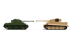 Airfix 1/72 Classic Conflict Tiger 1 vs Sherman Firefly Tanks Scaled Plastic Model Kit Medium Starter Set image 46492