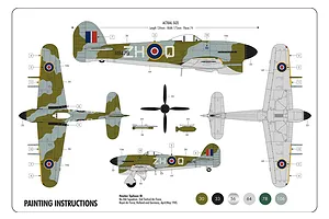 Airfix 1/72 Hawker Typhoon Fighter Scaled Plastic Model Kit Medium Starter Set image 46560