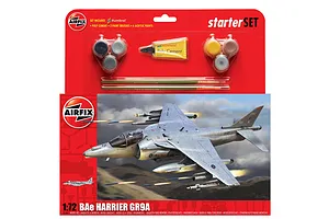 Airfix 1/72 Harrier Gr9 Attack Aircraft Scaled Plastic Model Kit Large Starter Set
