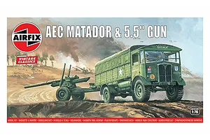 Airfix 1/76 AAE Matador & 5.5 Inch Gun Scale Scaled Plastic Model Kit image 46644