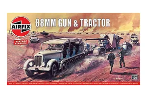 Airfix 1/76 8.8cm Flak Gun & Tractor Scale Scaled Plastic Model Kit image 46658