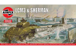 Airfix 1/76 LCM3 & Sherman Tank Scaled Plastic Model Kit image 46690