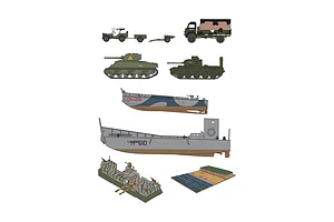 Airfix 1/76 D-Day 75th Anniversary Operation Overlord Scaled Plastic Model Kit larger Starter Set image 46707