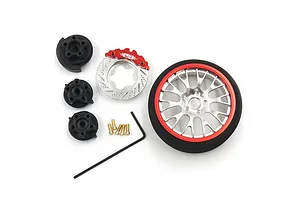 Yeah Racing Red Aluminium Type A Transmitter Steering Wheel Set image 46908