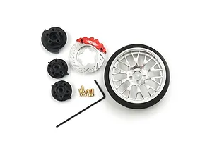 Yeah Racing Silver Aluminium Type A Transmitter Steering Wheel Set image 46916