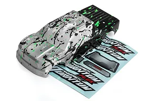 Maverick 1/10 Quantum MT Silver & Green Painted Body Shell w/ Decals image 46962