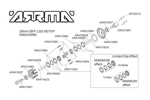 ARRMA Front/Rear 43T Spiral GP4 5mm Limited Slip Differential Set image 47070