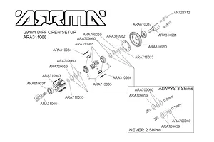 ARRMA Front/Rear 43T Spiral GP4 5mm Differential Set image 47316