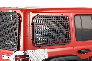 GPM Black Stainless Steel Rear Window Guards 3Pcs w/ Hardware image 48034