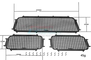 GPM Black Stainless Steel Rear Window Guards 3Pcs w/ Hardware image 48036
