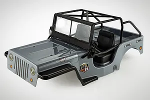 HSP Jeep CJ Grey Painted Body Shell w/ Roll Cage image 48139