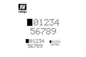 Vallejo Sci-Fi Digital Numbers Stencil image 48237