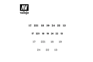 Vallejo Soviet Numbers WWII Stencil image 48253