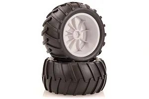 HSP 2.8" Off Road V-Groove Tyres on White Rims - Wheels 2Pcs image 48636