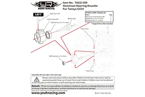 Yeah Racing Tamiya CC-01 Blue Aluminium Steering Hubs 2Pcs w/ Bearings image 49286