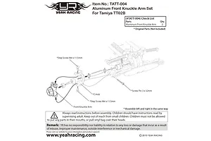 Yeah Racing Tamiya TT02B Blue Aluminium Steering Hubs 2Pcs image 49300
