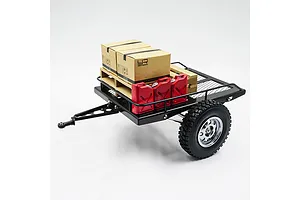 Yeah Racing 1/10 Black Heavy Duty Metal Leaf Spring Hitch Mount Trailer image 49330