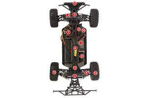 Losi Tenacity TT Pro Falken Edition RC Truck Electric Brushless 4WD 1/10 Scale RTR image 49389