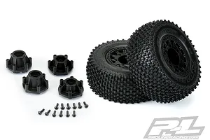 Pro-Line 2.2/3.0&amp;quot; Gladiator M2 (Medium) Tyres on Black Raid Rims - Glued Wheels 2Pcs w/ Hex Mounts image 49674