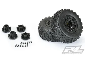 Pro-Line 2.2/3.0" Badlands MX SC M2 (Medium) Tyres on Black Raid Rims - Glued Wheels 2Pcs image 49704