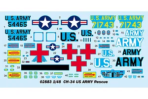 Trumpeter 1/48 US CH-34 Army Rescue Helicopter Scaled Plastic Model Kit image 50077