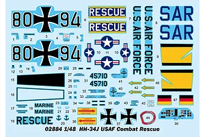 Trumpeter 1/48 US HH-34J Air Force Rescue Helicopter Scaled Plastic Model Kit image 50089