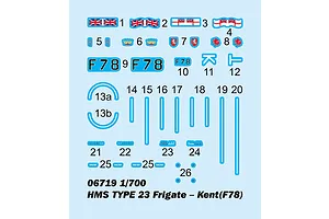 Trumpeter 1/700 British Royal Navy HMS Type 23 Kent (F78) Frigate Scaled Plastic Model Kit image 50139