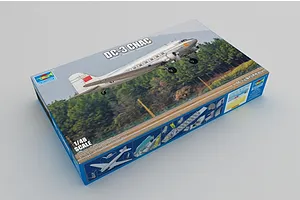 Trumpeter 1/48 CNAC N41CQ Douglas DC-3 Transport Plane Scaled Plastic Model Kit image 50145