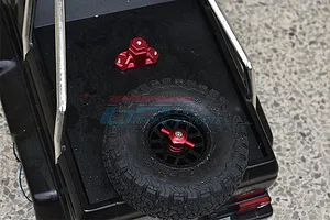 GPM Red Aluminium Spare Tyre Support Mount & Tyre Lock 2Pcs image 50188