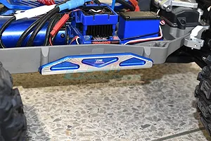 GPM Blue Aluminium Hoss 4X4 VXL Chassis Nerf Bars w/ Silver Inlay (Version A) image 50208