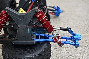 GPM Red Aluminium 1/10 Kraton 4X4 4S BLX 120mm Rear Thickened Shocks Complete 10Pc Set image 50398