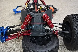 GPM Red Aluminium 1/10 Kraton 4X4 4S BLX 107mm Front Thickened Shocks Complete 10Pc Set image 50400