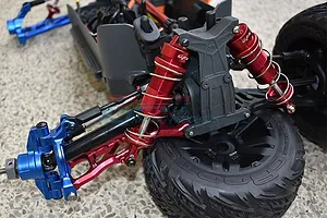 GPM Red Aluminium 1/10 Kraton 4X4 4S BLX 107mm Front Thickened Shocks Complete 10Pc Set image 50402