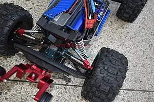 GPM Blue Aluminium 1/10 Hoss 4X4 VXL Rear Tie Rods & Stabiliser 3 Pcs w/ Hardware image 50427