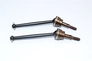 GPM Black Aluminium 53mm CVD Drive Shafts w/ Spring Steel Joint 2Pcs
