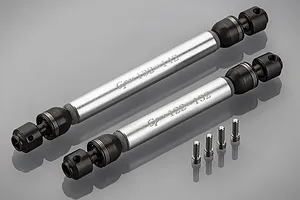 GPM Silver Aluminium &amp; Steel CVD Drive Shafts 2Pcs w/ Hardware