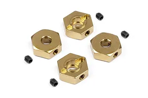 Maverick Gold Aluminium 12mm Locking Wheel Hexes 4Pcs image 50935