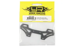 Yeah Racing carbon fibre rear shock tower for Tamiya TT-02 in original yellow and white retail packaging.