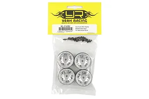 Yeah Racing Silver Aluminium SCX24 1" 5 Spoke Beadlock Rock Crawler Rims 4Pcs w/ Hardware image 51100