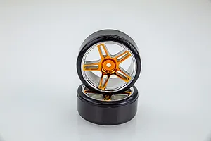 Maverick 2.1" Strada Evo DC Drift Tyres on Split Spoke Gold &amp; Chrome Rims - Wheels 2Pcs