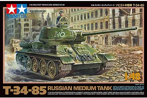 Tamiya 1/48 Russian Medium T34/85 Tank Scaled Plastic Model Kit image 51198