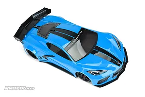 Pro-Line 1/7 Chevrolet Corvette C8 Unpainted Body Shell w/ Decal Sheet image 51250