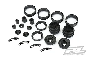 Pro-Line 1.9" Black Plastic Carbin Dually Internal Beadlock Rock Crawler Rims 2Pcs image 51278