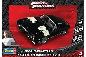 Revell 1/24 Fast & Furious Dominic's '71 Plymouth GTX Scaled Plastic Model Kit image 51675