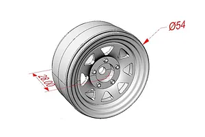 GPM White Aluminium 1.9" 8 Spoke Beadlock Rims 2Pcs image 51880