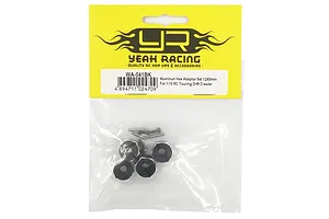 Yeah Racing Black Aluminium 12x8mm Wheel Hexes 4Pcs w/ Screw Pins &amp;amp; Set Screws image 2
