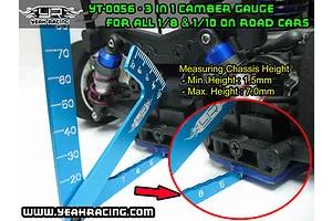 Yeah Racing Blue Aluminium 3 in 1 Camber Gauge image 52148
