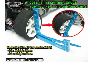 Yeah Racing Blue Aluminium 3 in 1 Camber Gauge image 52149
