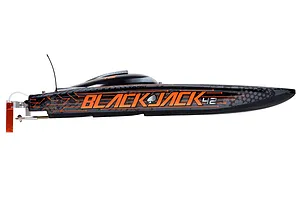 Pro Boat Blackjack 42" Catamaran Brushless Electric RC Speed Boat - Black & Orange image 52551