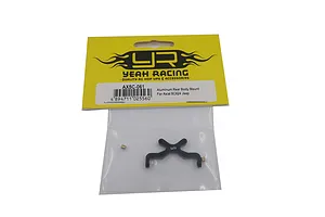 Yeah Racing black aluminium rear body mount for Axial SCX24 Jeep in original retail packaging.